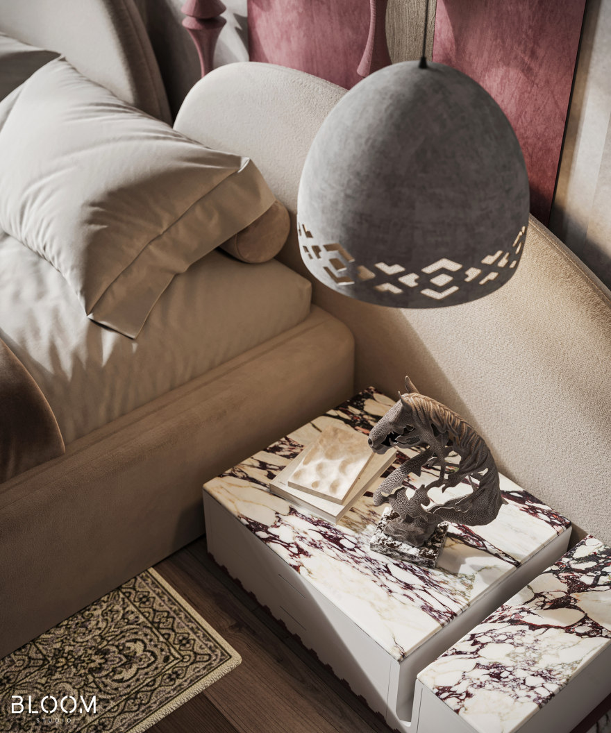 海福卧室(注:这里HAIF可能是一个品牌名之类的,音译为海福,若有具体背景信息可替换为更合适的译法)丨阿曼丨Bloom Studio-14