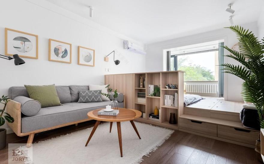 北京 60 平长条老房翻新,打造南北通透日式小家-3