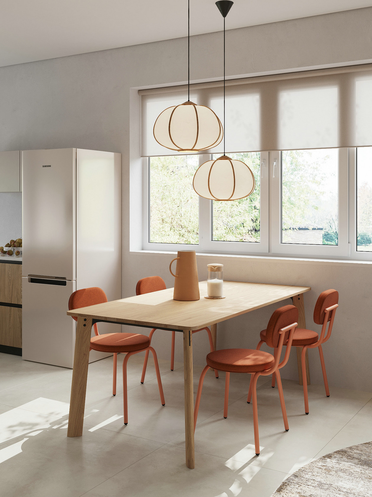 原木搭配活力橙空间设计-4