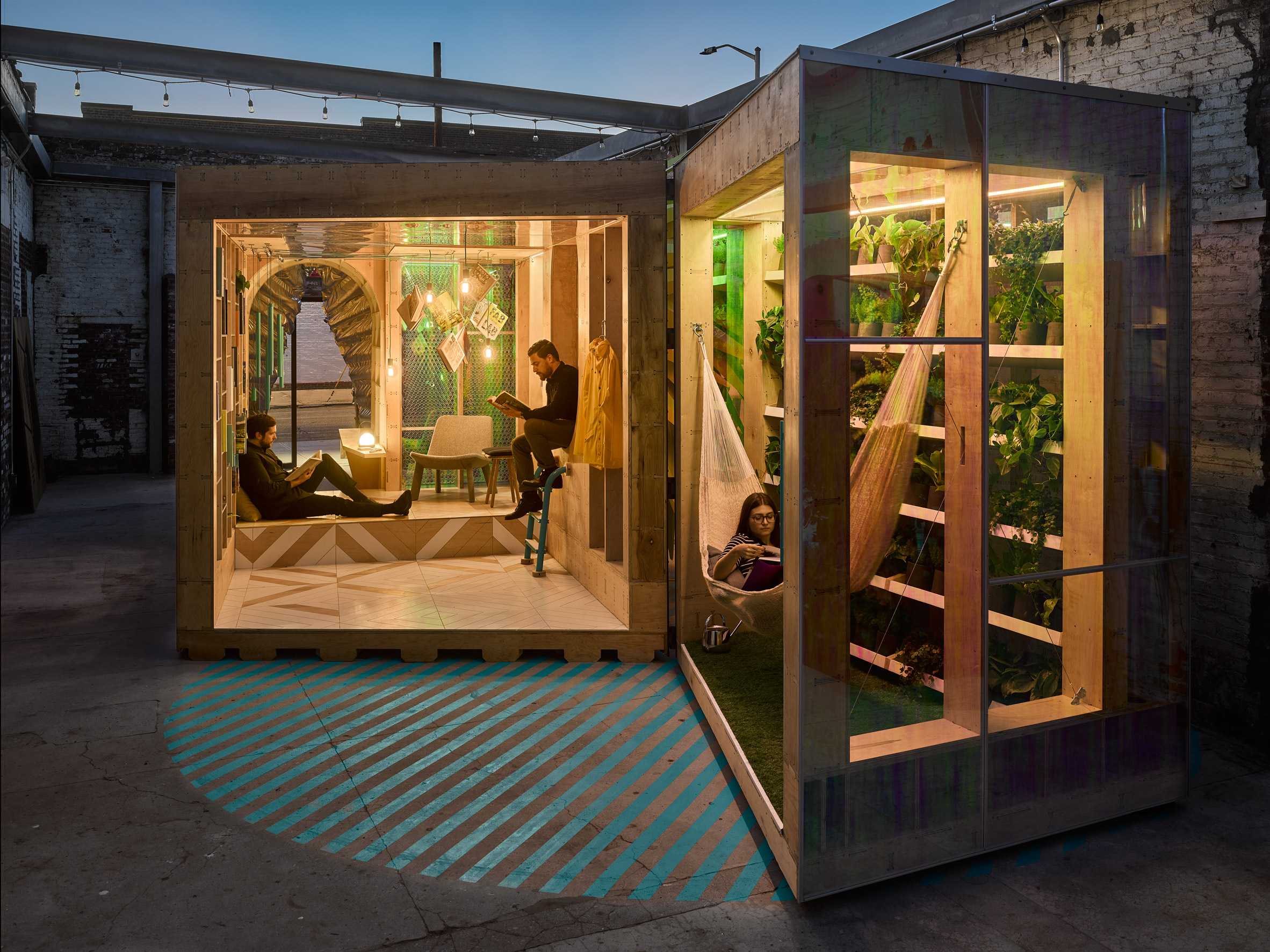 Bureau V adds playful appendages to MINI Living Urban Cabin-19