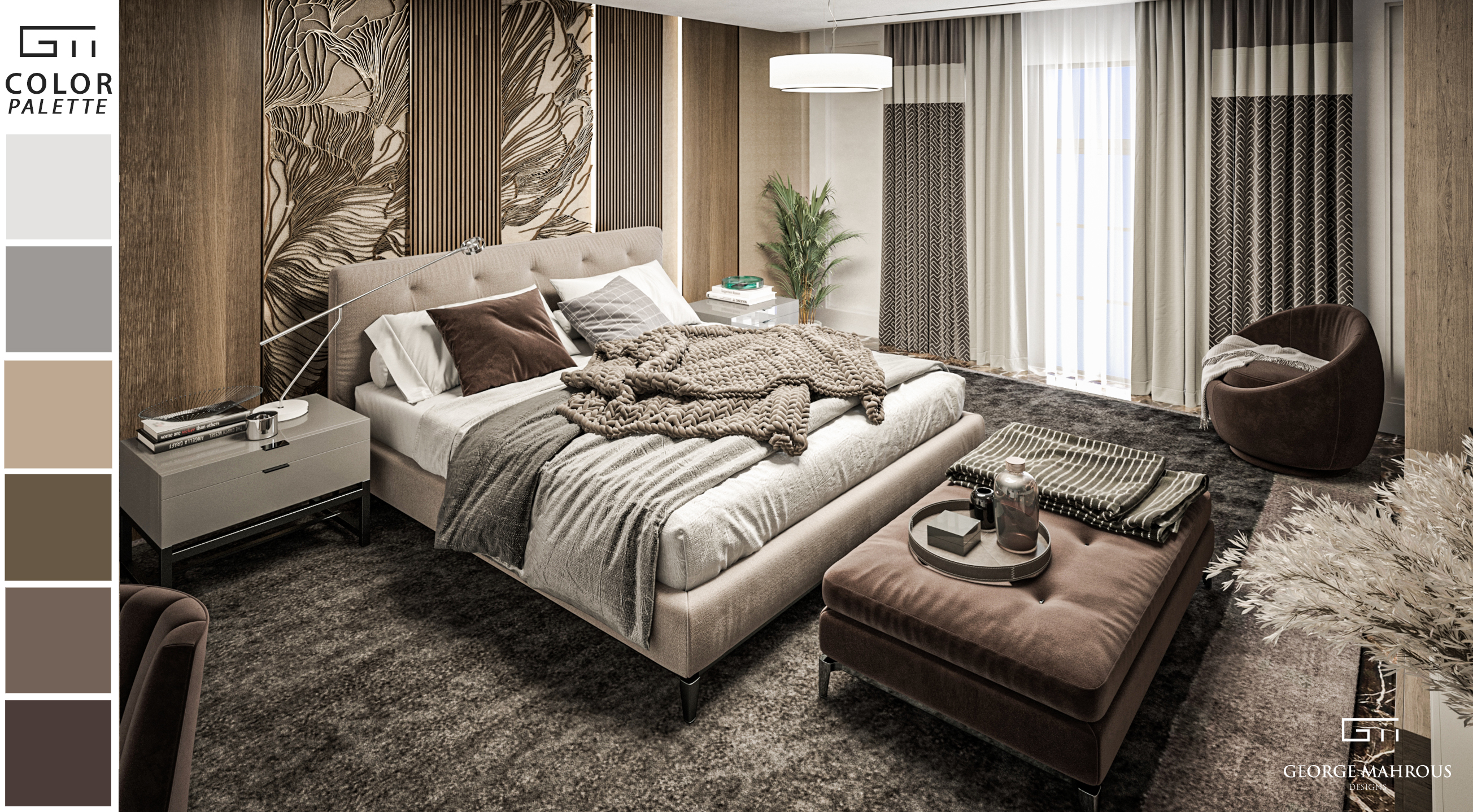 卧室室内设计丨GEORGE MAHROUS DESIGNS-5