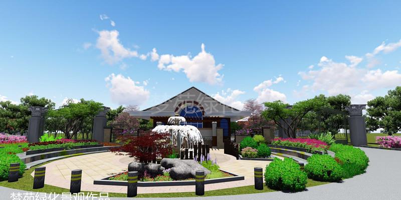 西郊庄园欧式广场绿化景观改造 | 花坛、水景、景观流水墙-4