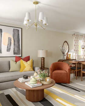 Integrated Living & Dining – Warm Modern Harmony