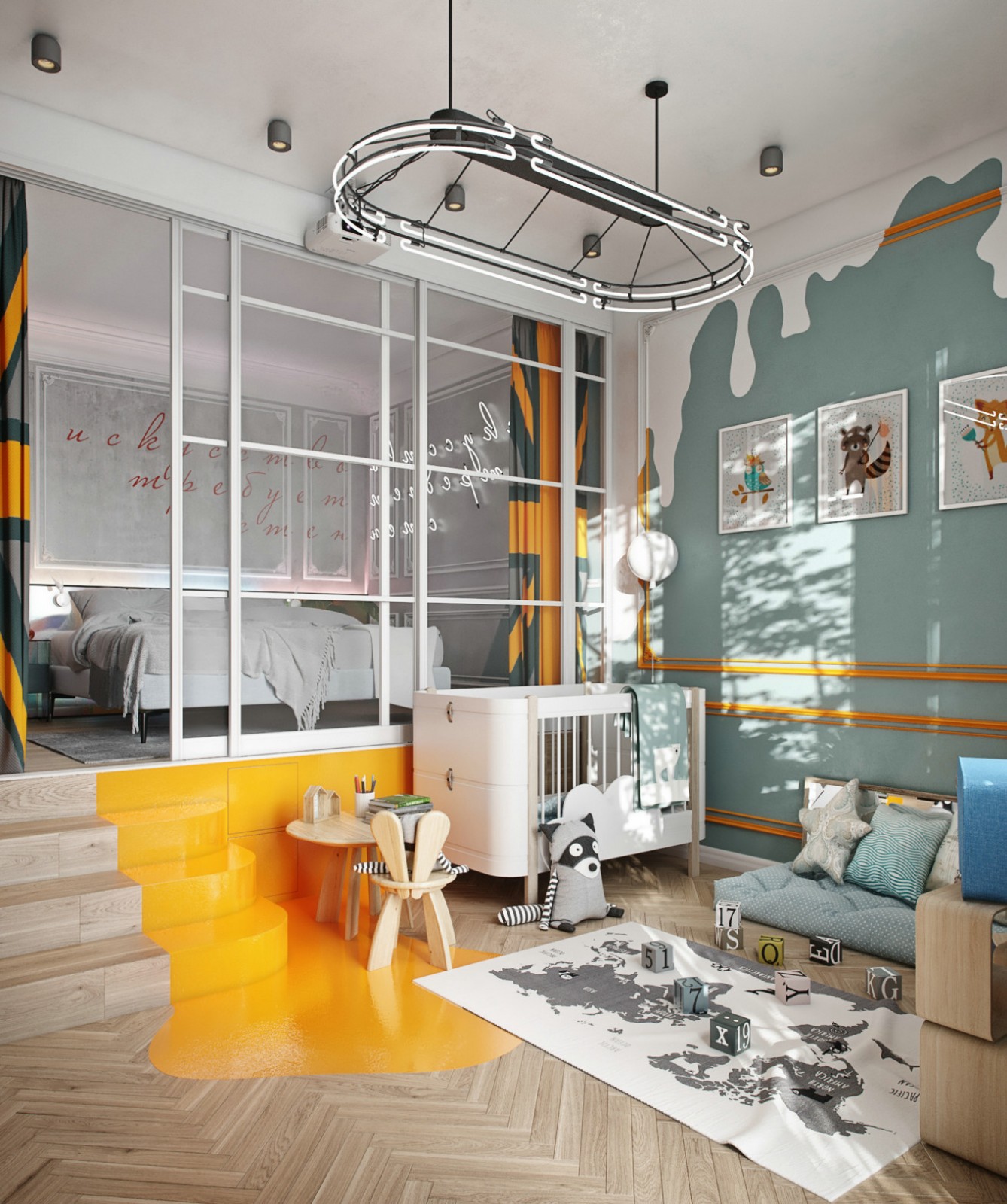 色彩盛宴 | 时尚舒适的普通住宅设计-9