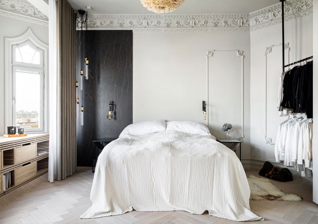 斯德哥尔摩独特公寓 | 黑白装饰的视觉冲击-1