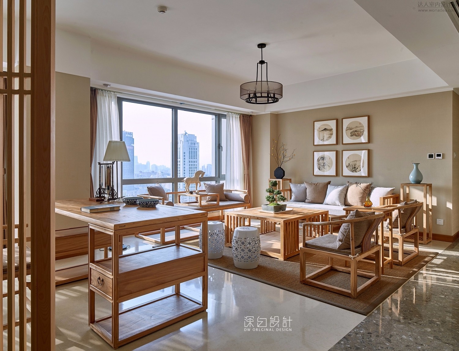 隐·仕——嘉里中心150㎡新中式住宅  深白设计-2