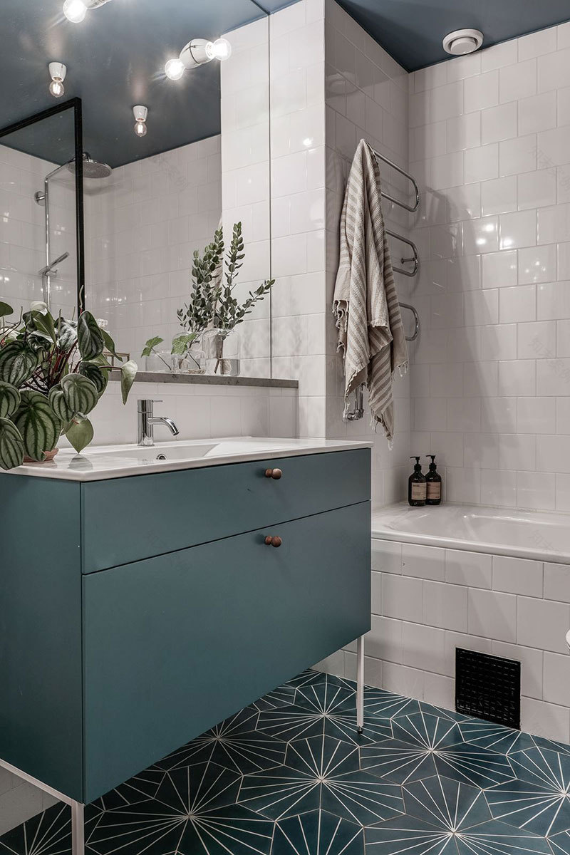 绿色调的斯堪的纳维亚公寓设计-34