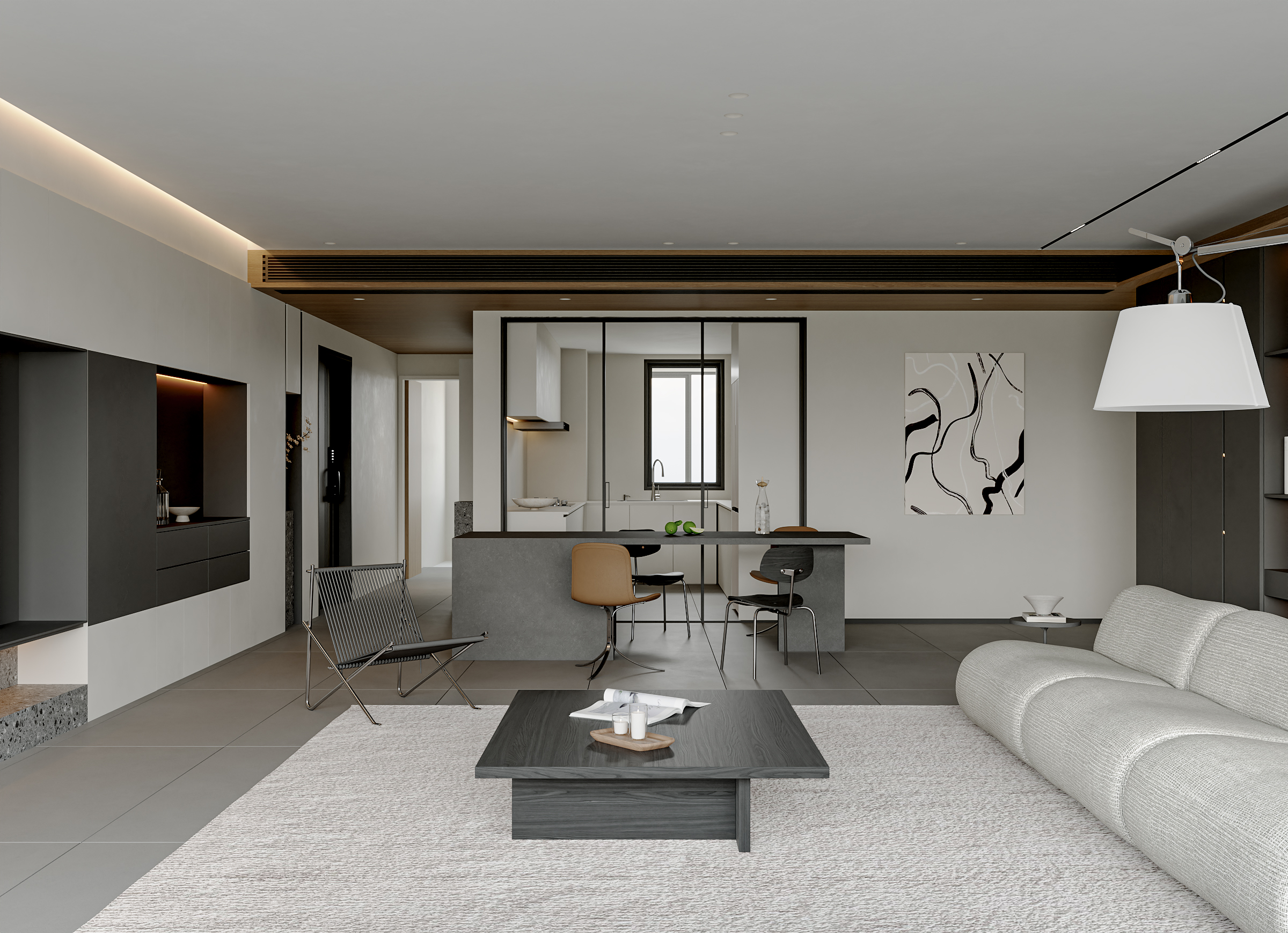 现代意式极简客餐厅 主人房丨近期表现-3