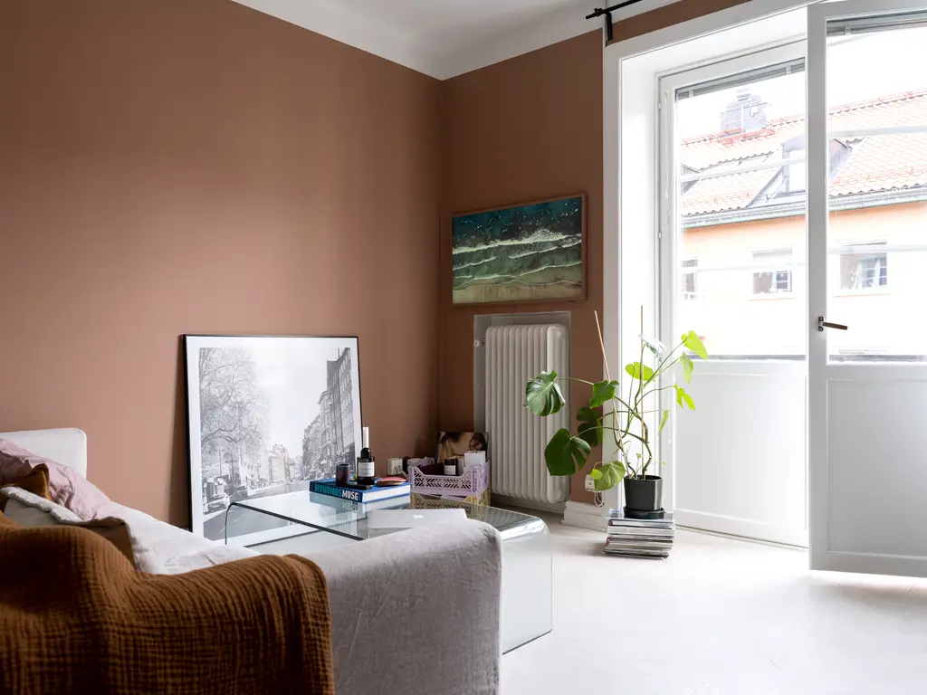 Un studio de 37m2 couleur terracotta et sa chambre vitrée-4