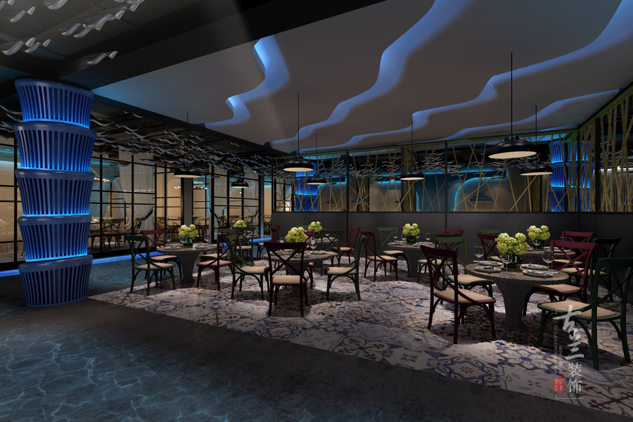 成都鱼主题餐厅 | 工业风邂逅海洋元素-3