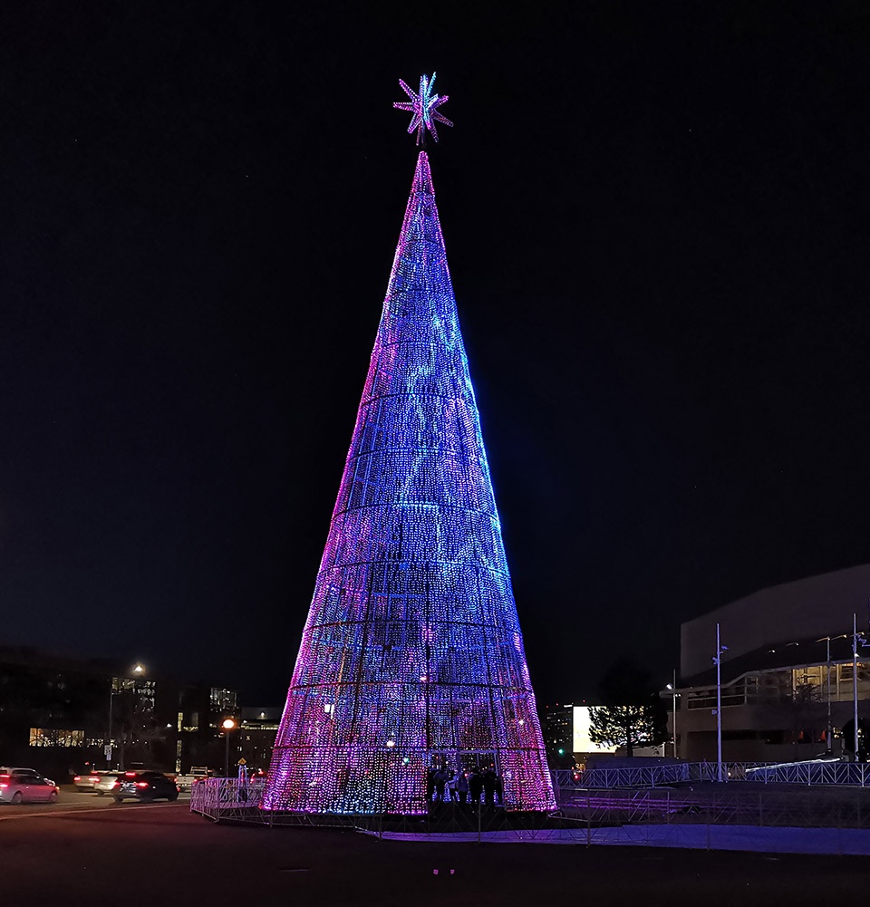 丹佛 110 英尺高动态灯光装置·“英里高树”-4