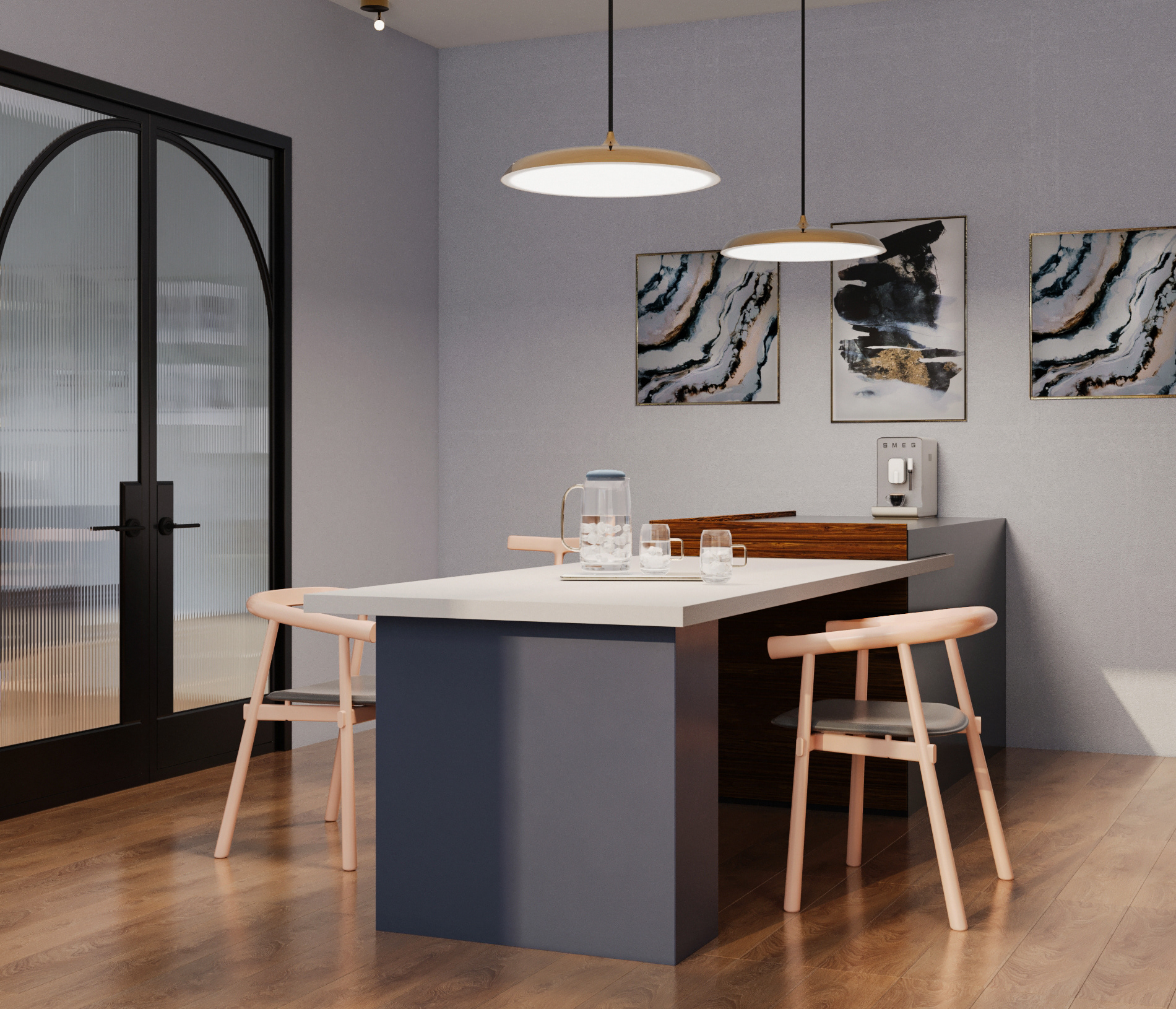 现代客厅  厨房-7