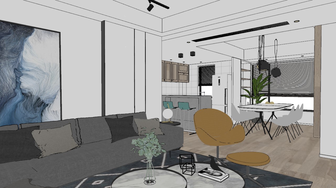 免费Sketchup客厅模型下载-5