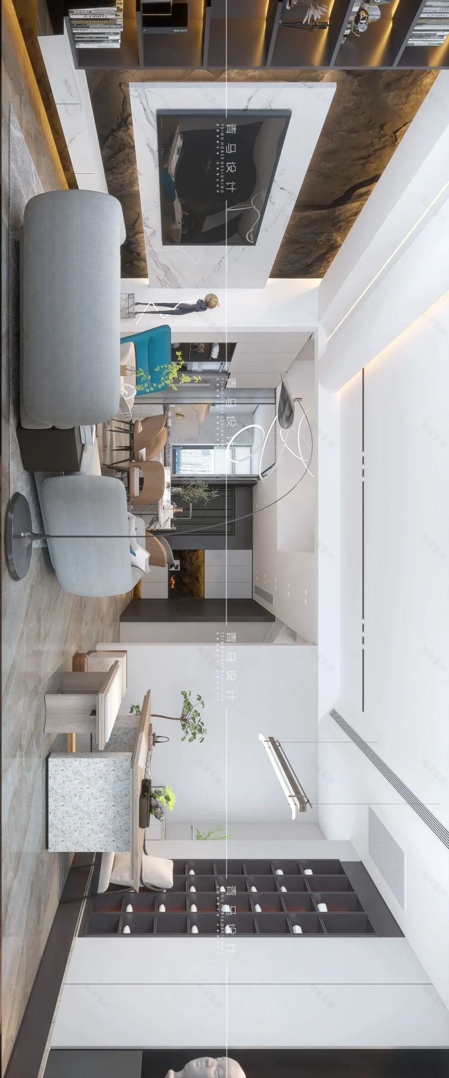 河与墅·王清玉设计·现代简约·200㎡中叠丨青马别墅空间设计-54