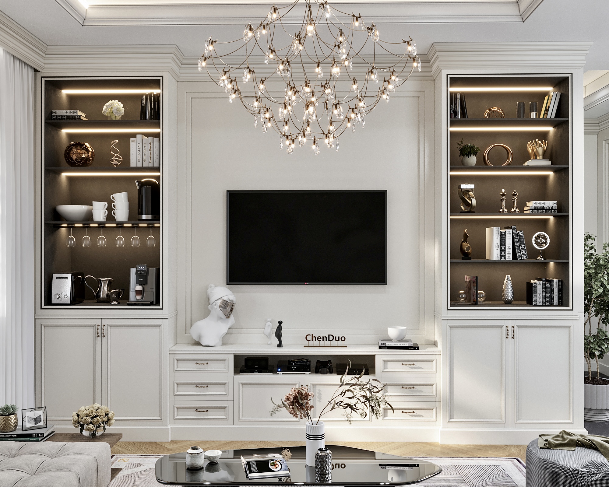 Neoclassic living-room and Home office-2