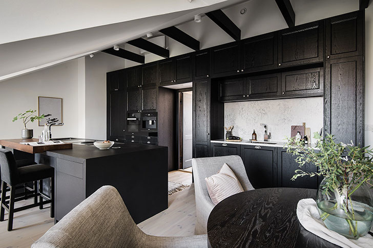 斯德哥尔摩顶层坡顶公寓，独特温馨的空间设计-5