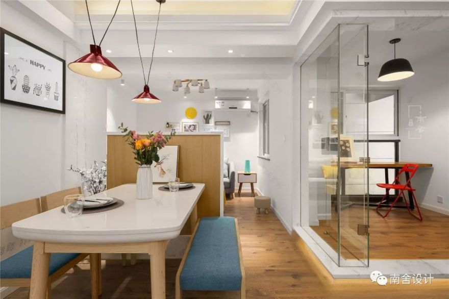 南舍空间设计新作《三原色》——旭日上城二期北欧风实景-20