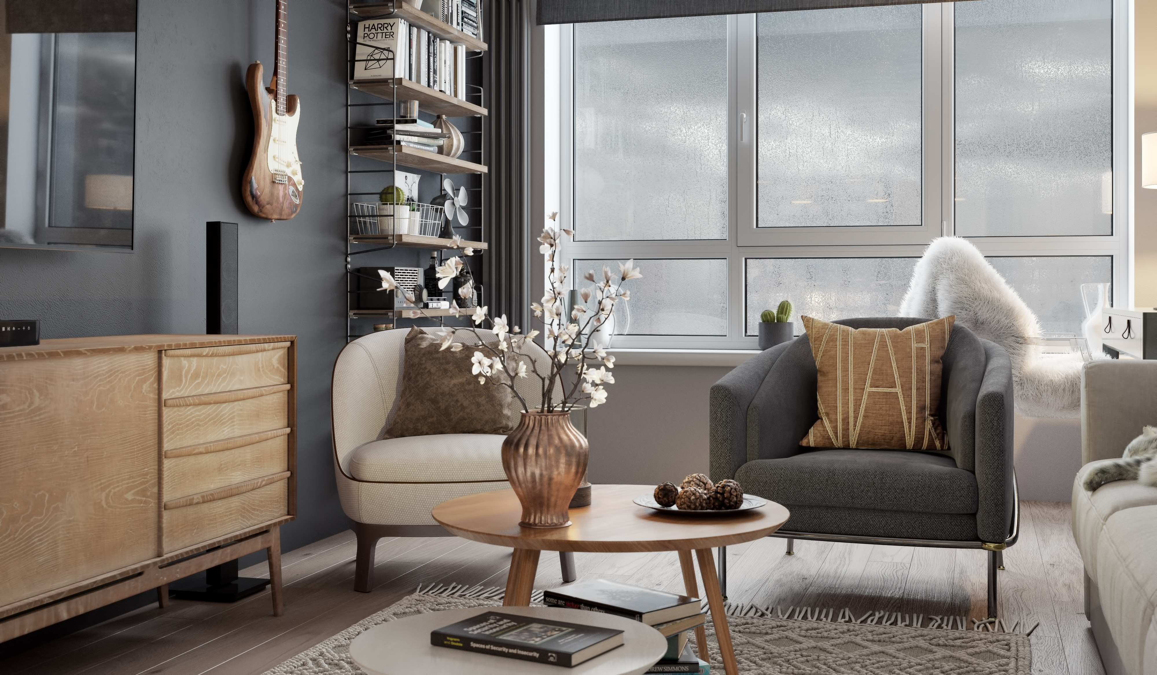 Living room and kitchen of a small apartment-6