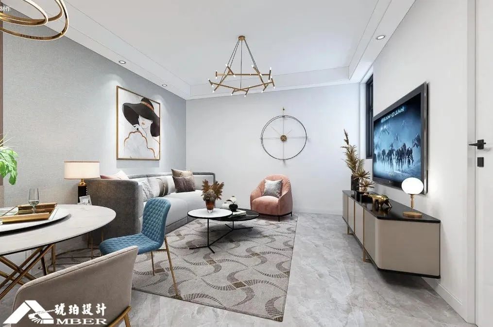 中央花园 95㎡现代轻奢三室空间，优雅设计与实用性的完美平衡-5