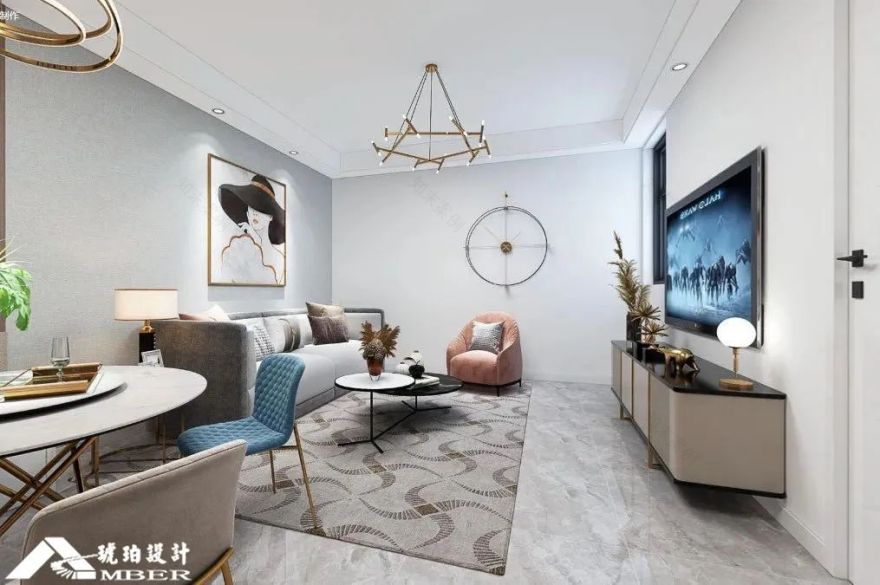 中央花园 95㎡现代轻奢三室空间,优雅设计与实用性的完美平衡-5