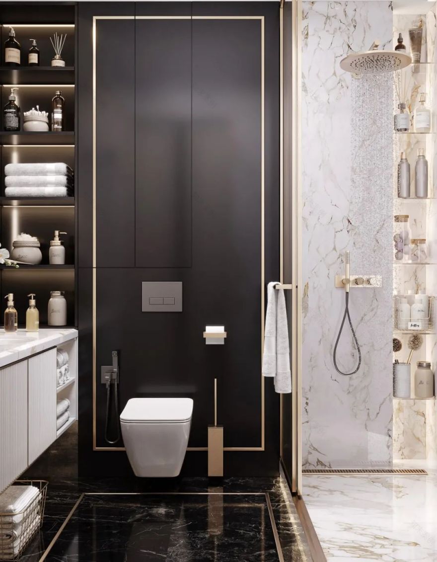 87㎡黄铜轻奢时尚家居丨Artis Interiors-44