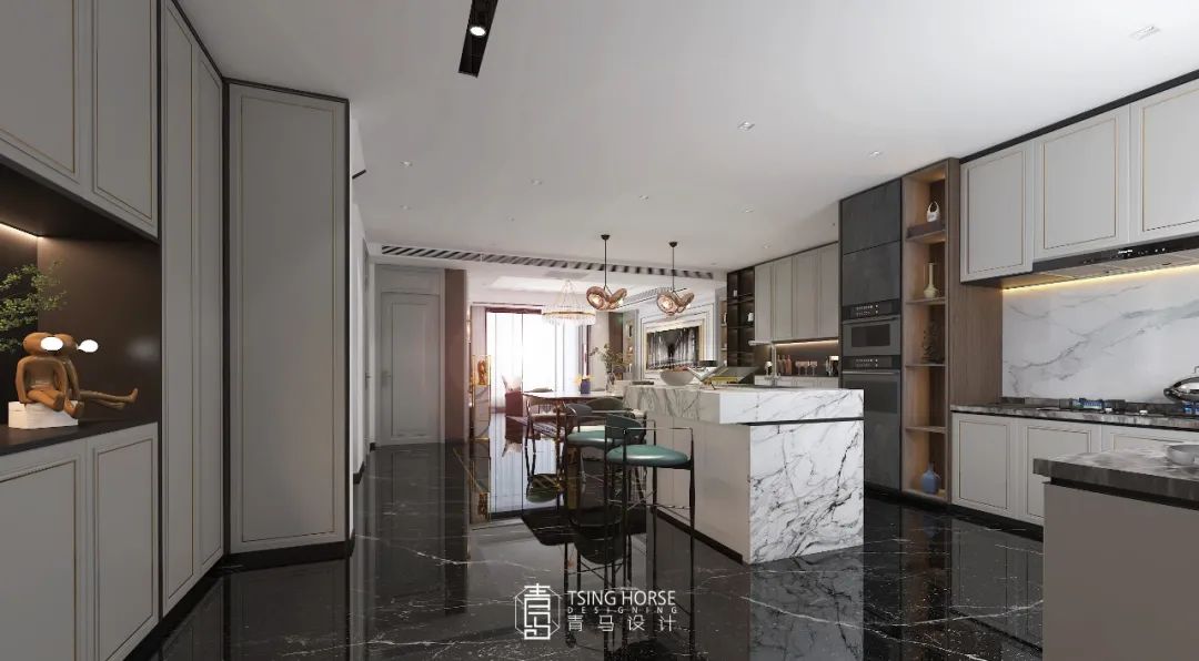 御河上院轻奢格调 | 王清玉 400㎡联排下叠设计-121