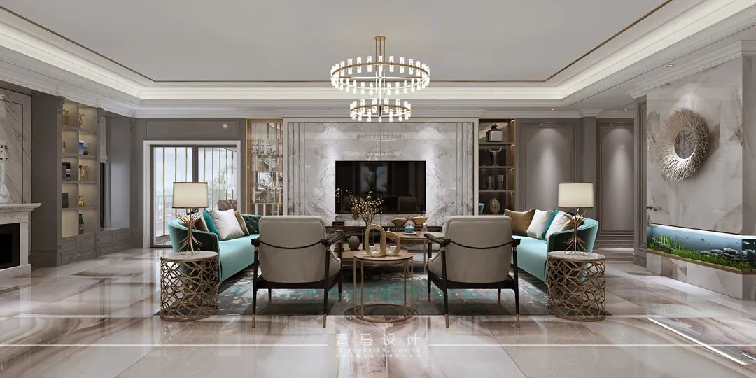 紫薇公园轻奢平层丨青马别墅空间设计-40