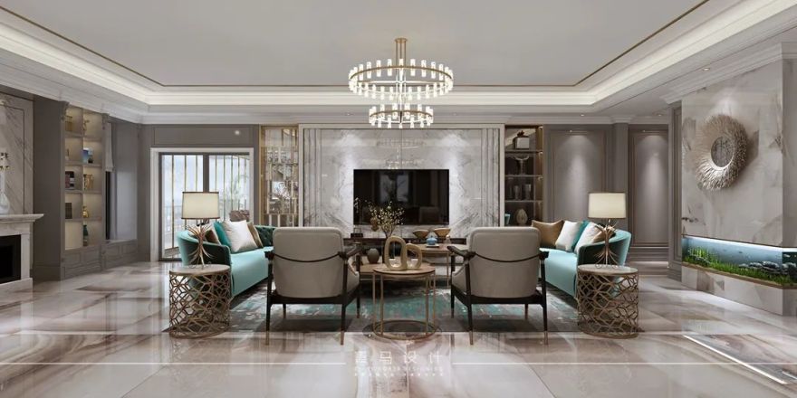 紫薇公园轻奢平层丨青马别墅空间设计-40