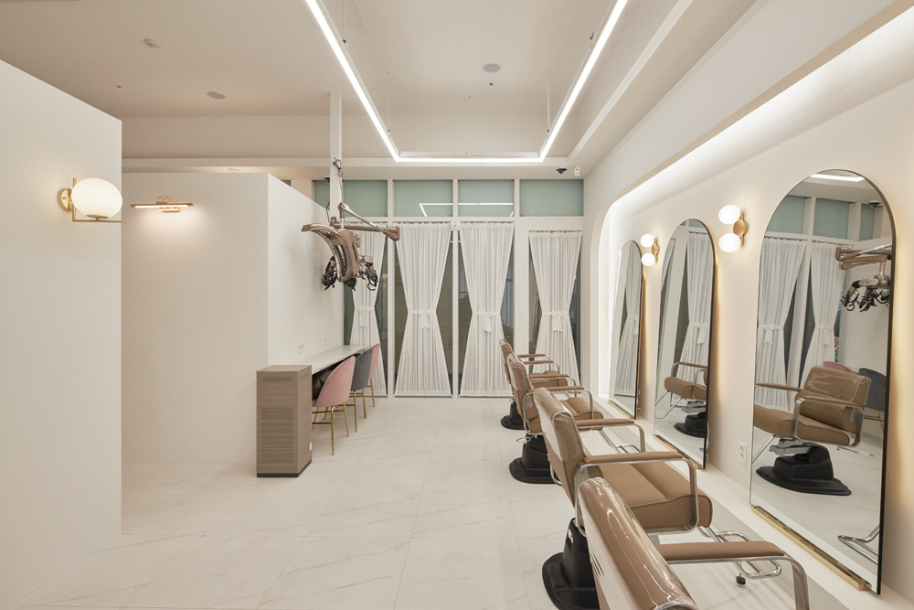 15 坪现代简约美容院，白色调诠释极简美学-6