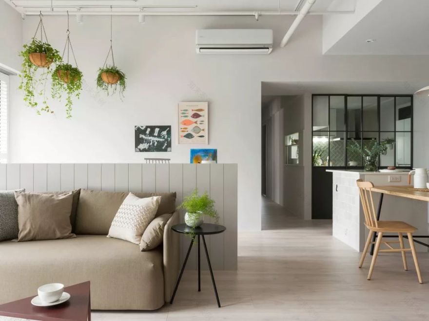 100㎡简约小资风住宅,宽敞自然的客餐厅空间-49