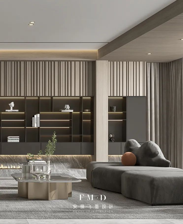 公园里地复式现代轻奢家居设计丨中国合肥丨安徽飞墨设计-19
