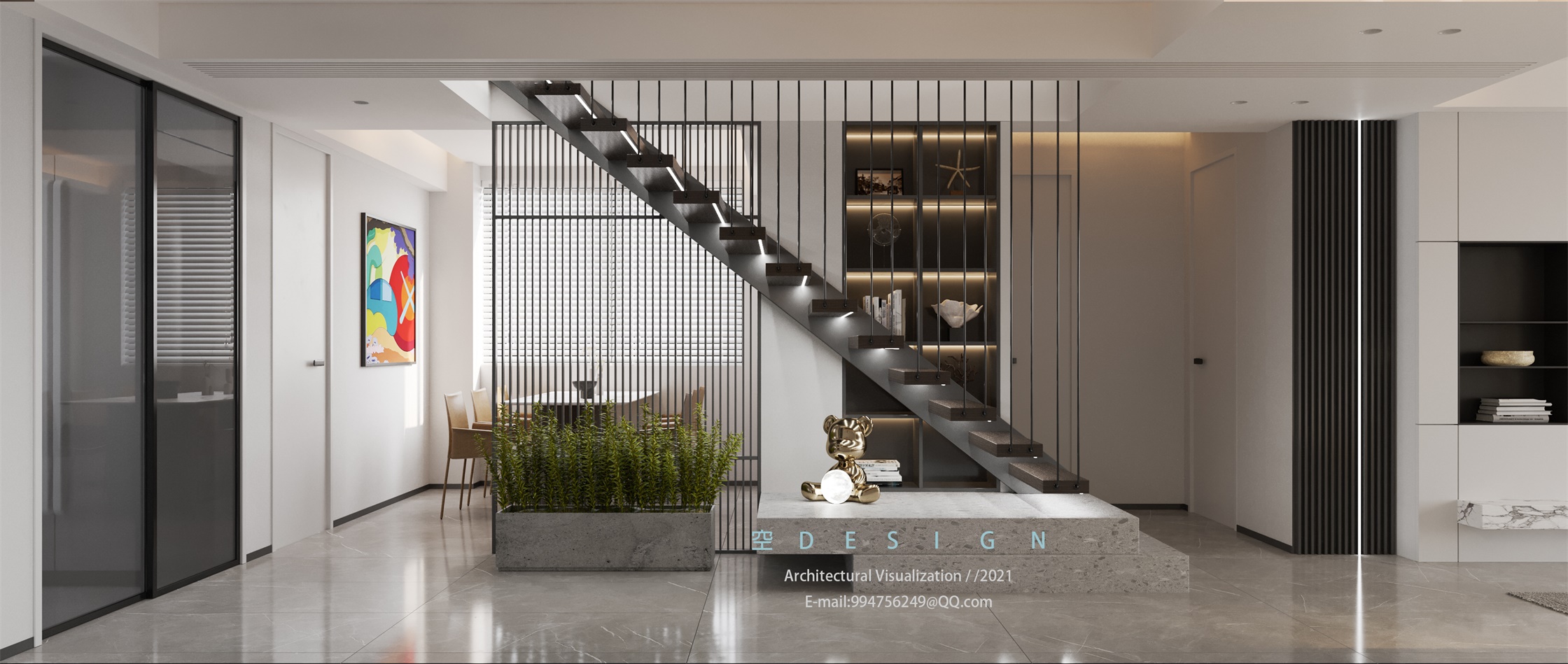 空效果图，现代极简风格                     -1