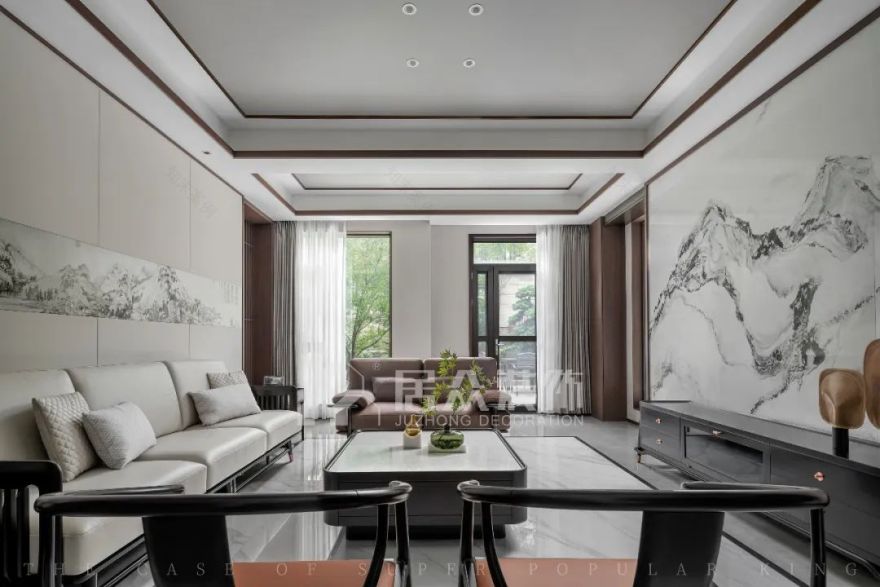 全案案例|550㎡新中式别墅 重返雅致生活-8