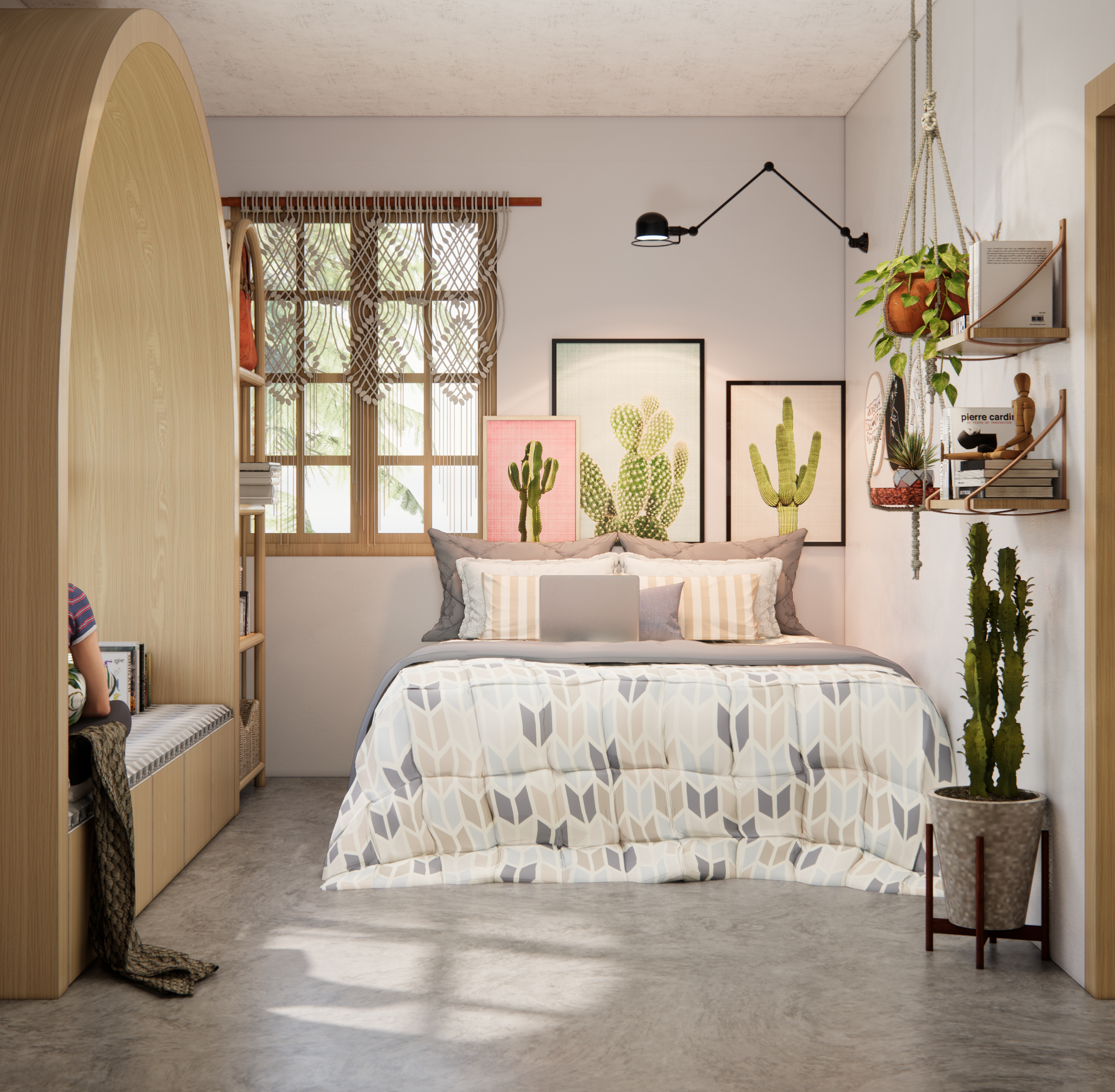 Small Room with Window Bed Design-9