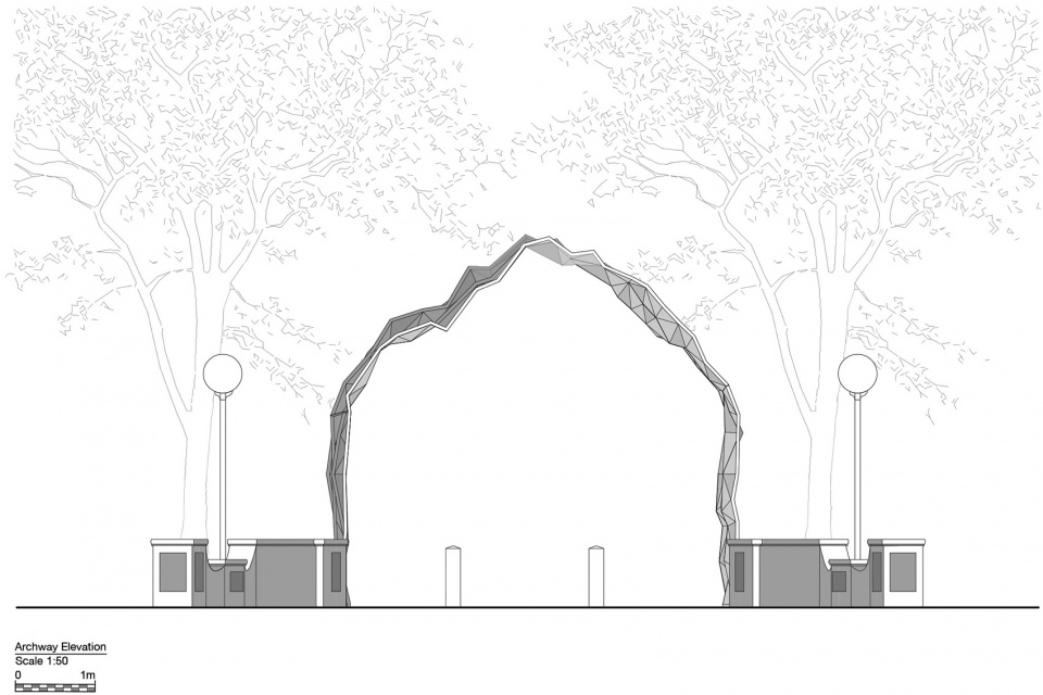 英国公园“偶然事件”拱门设计,历史人物穿孔唤起时空对话-36