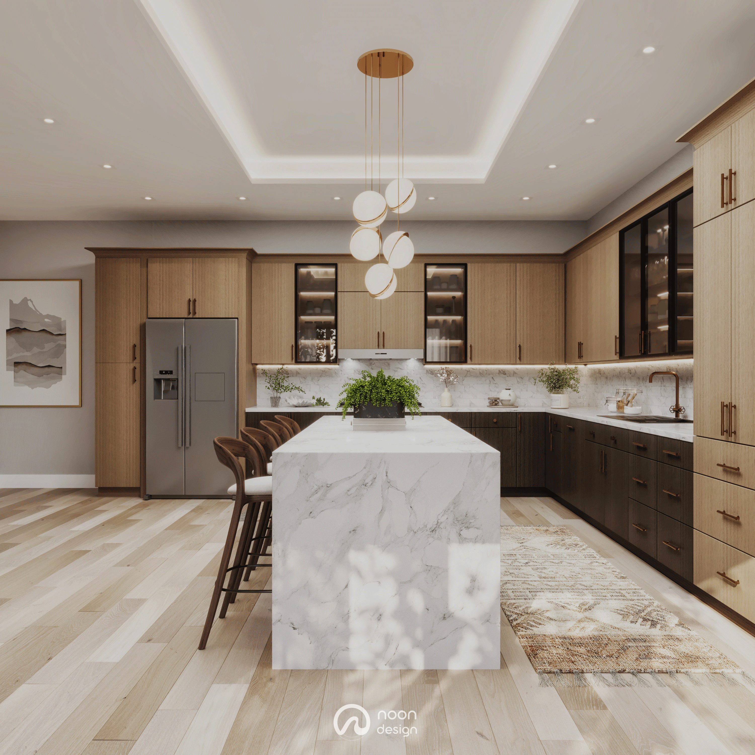 橡木之光厨房丨美国夏洛特丨Noon Design Studio-18