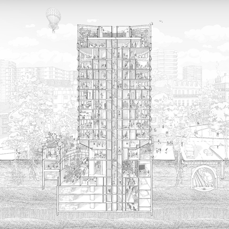 Racine 塔楼改造丨法国巴黎丨Maud Caubet Architectes-46