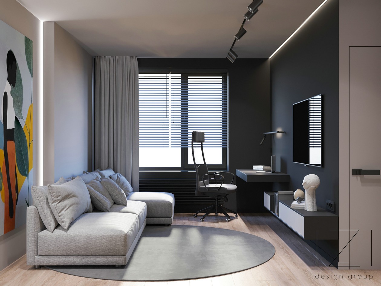 高级色系 现代简约风公寓-1