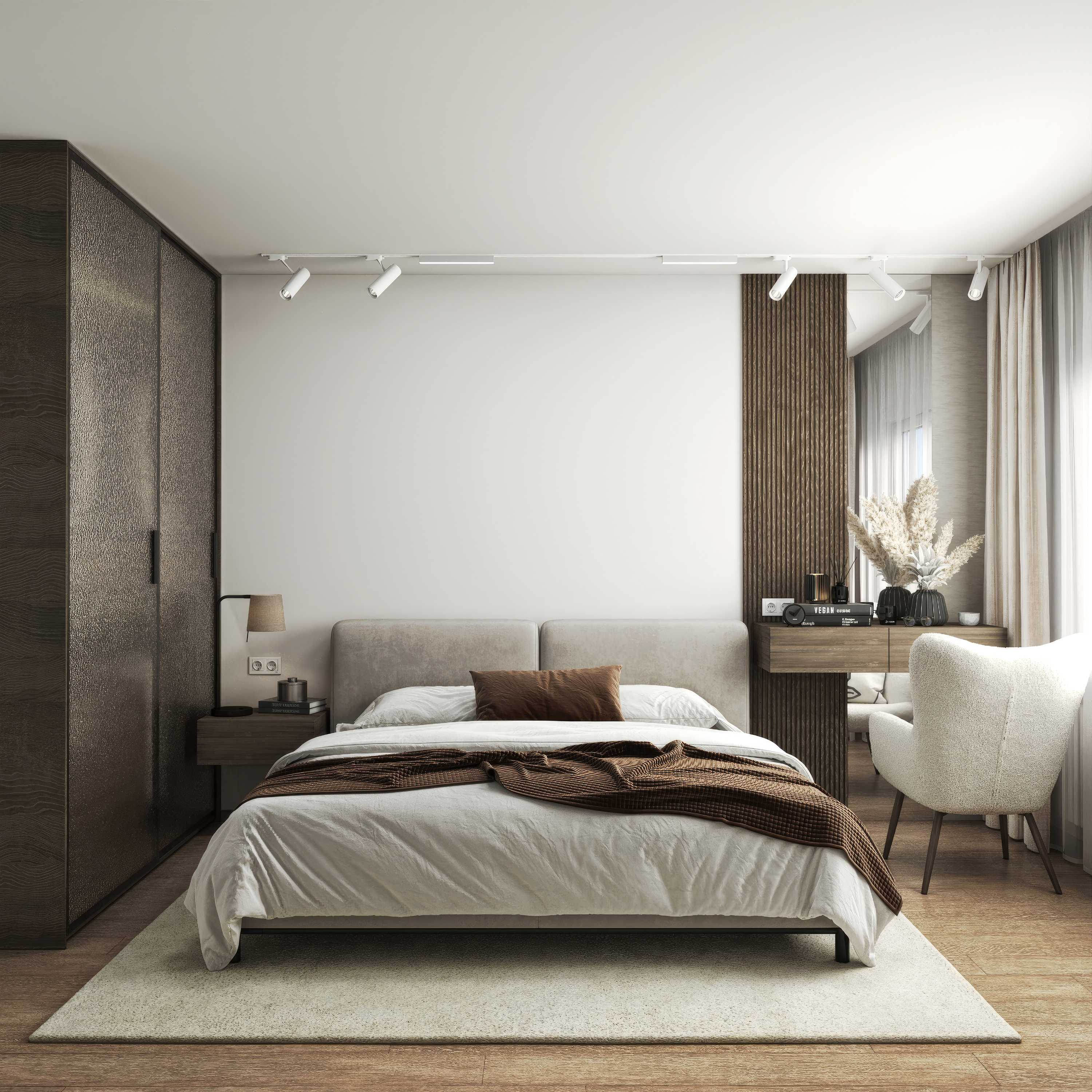Minimalist Bedroom Vizualization | 3Dmax+Corona-2