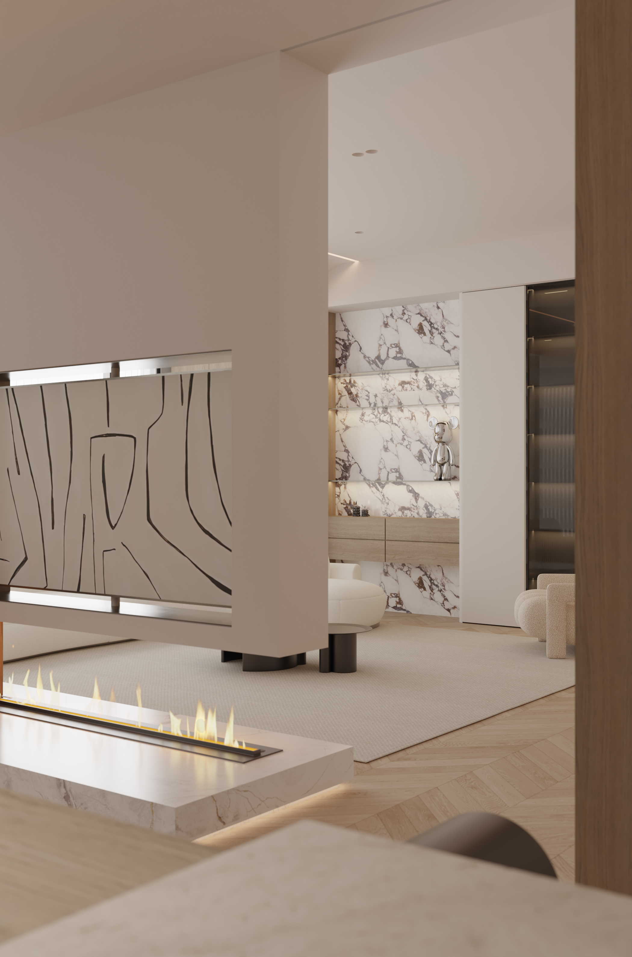 现代奶油风大平层-18