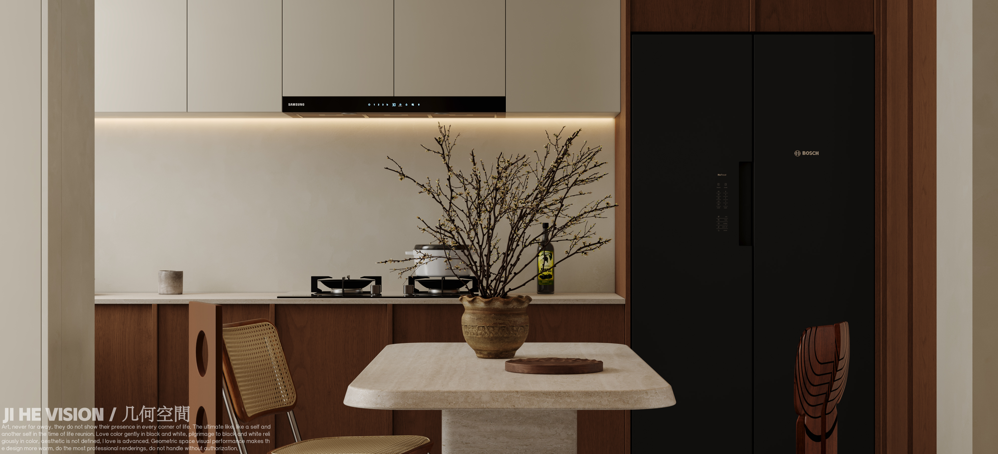 君瑞公馆中古风客餐厅丨几何空间视觉表现-13