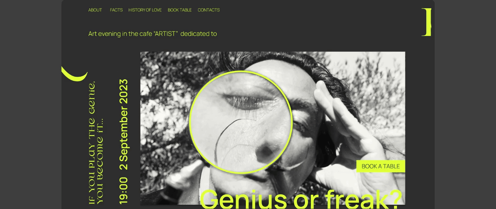 Art Evening Salvador Dali 登陆页面-3