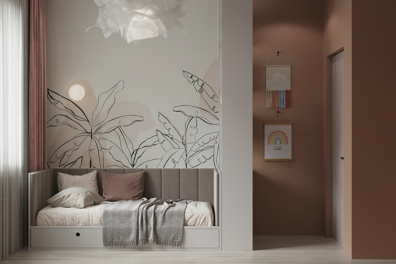 原木搭配活力橙空间设计-17