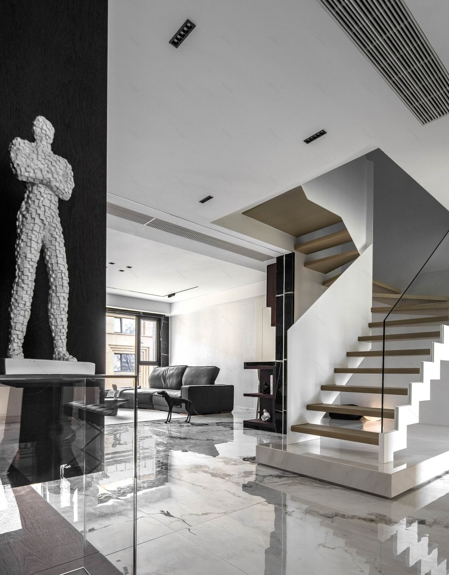 170㎡上跃简约色彩设计丨中国温州丨原石空间设计-7