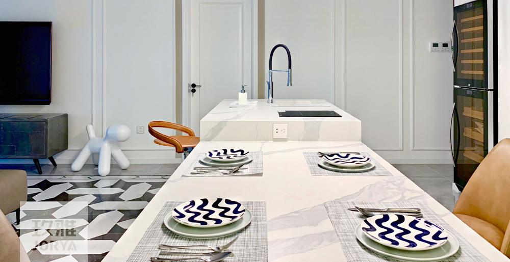 混搭风餐厅 | 岛台餐桌一体,中西厨结合-28