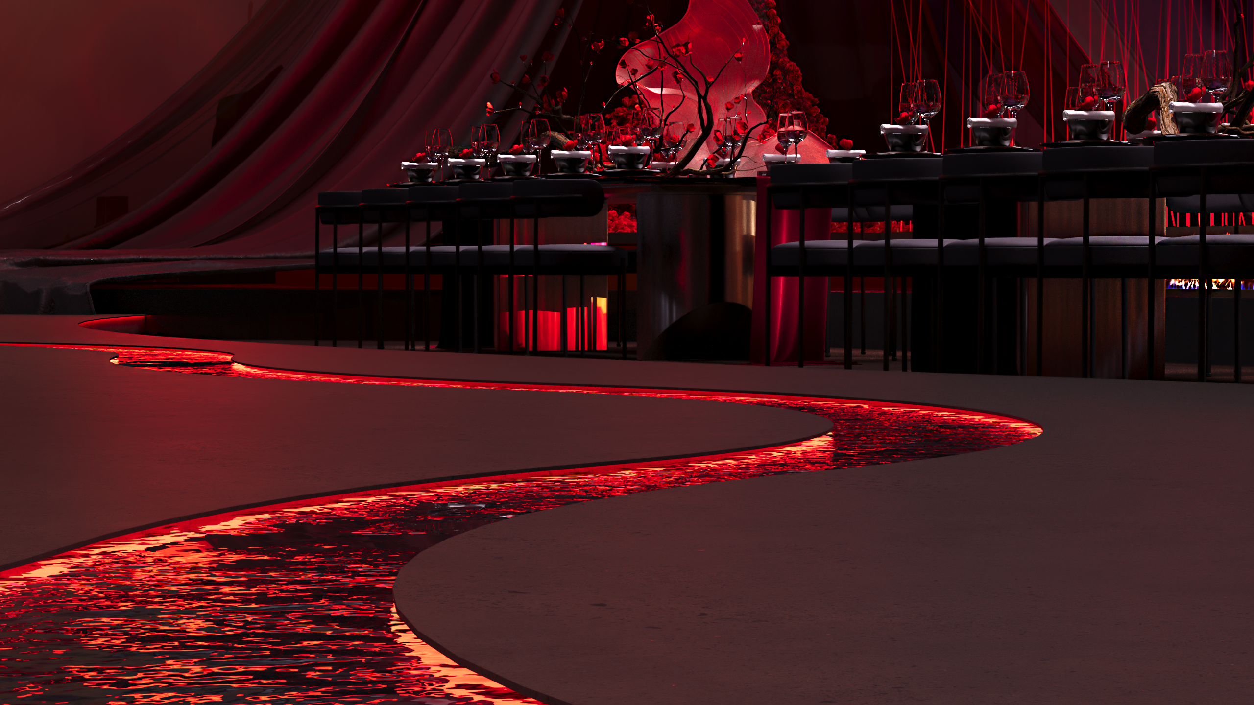 Red Light Wedding hall Design-4
