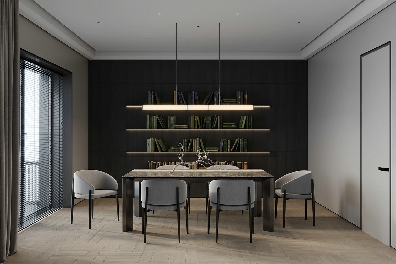 高级黑色系公寓设计-6