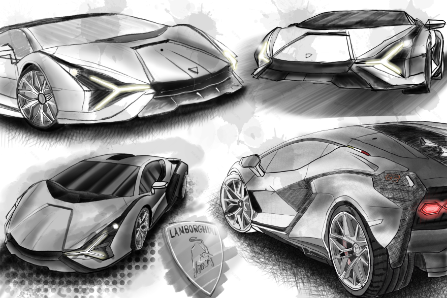 兰博基尼Sián(奇安)电脑生成图像-3