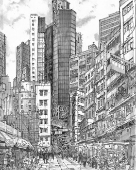 Hong Kong. Urban sketch