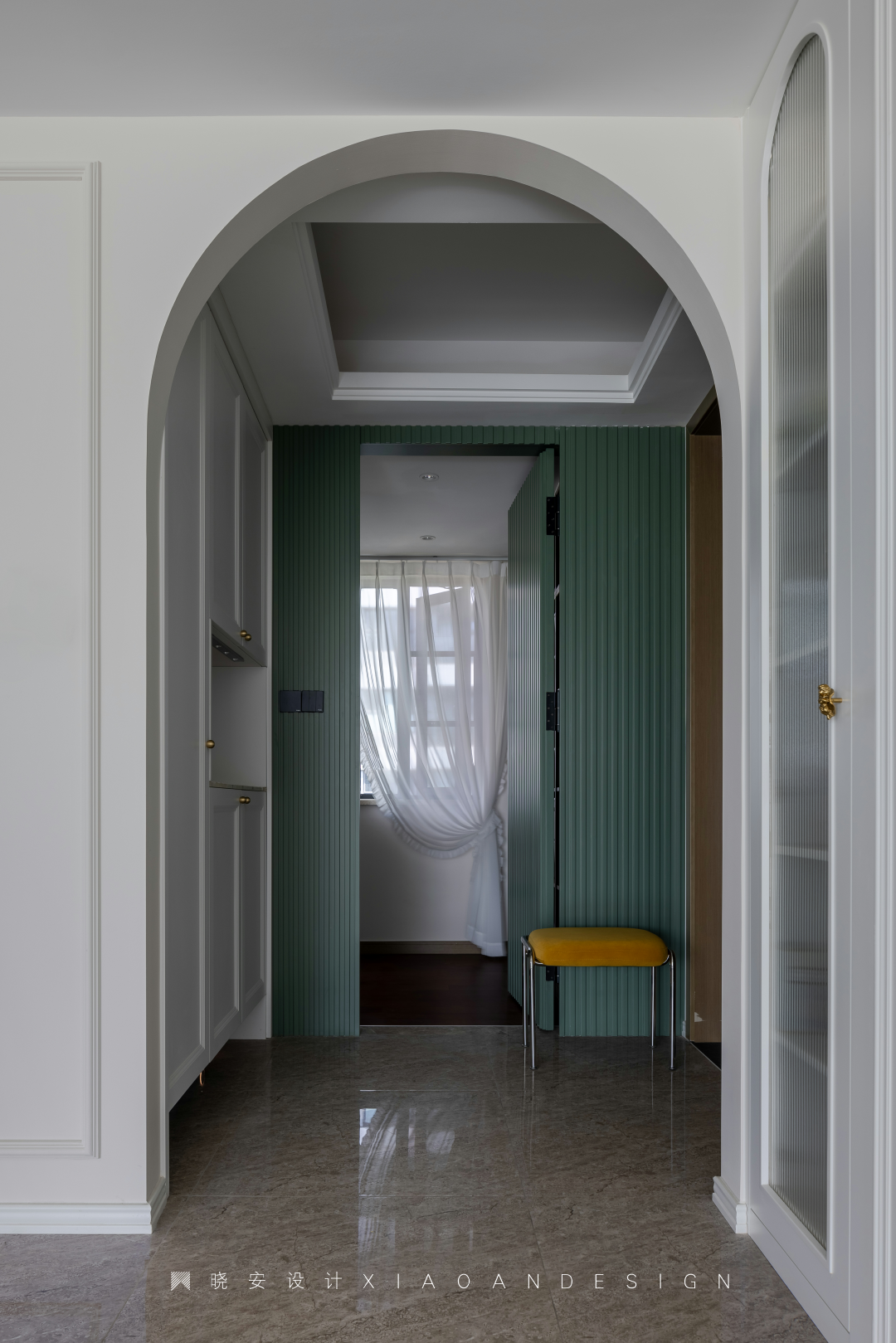 复古蓝红拼接法式美居丨晓安设计-11